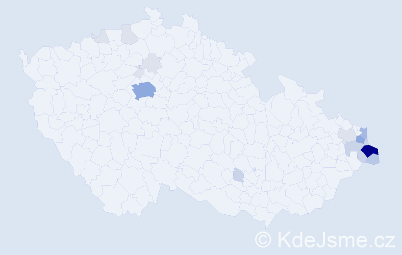 Příjmení: 'Adamiec', počet výskytů 54 v celé ČR