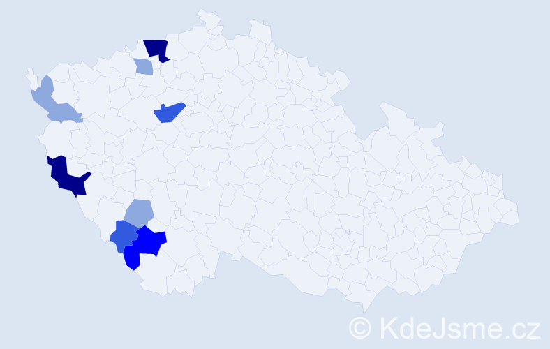 Příjmení: 'Riederer', počet výskytů 24 v celé ČR