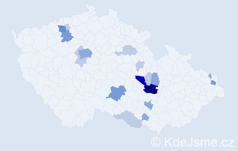 Příjmení: 'Leinveberová', počet výskytů 48 v celé ČR