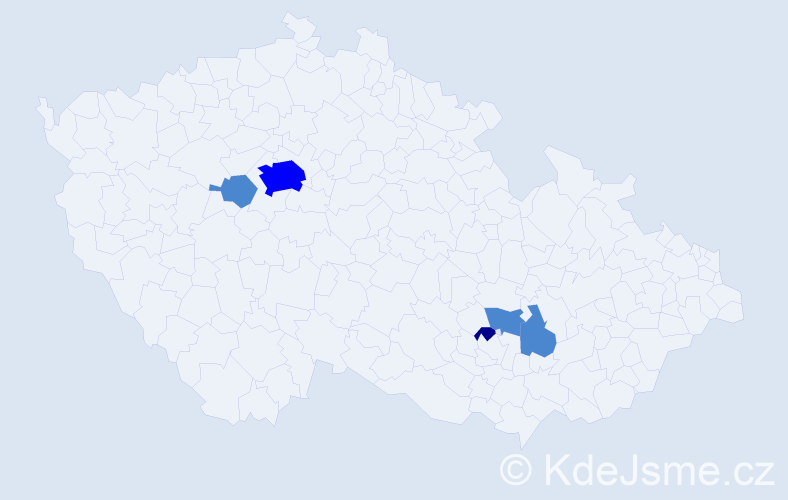 Příjmení: 'Dudar', počet výskytů 8 v celé ČR