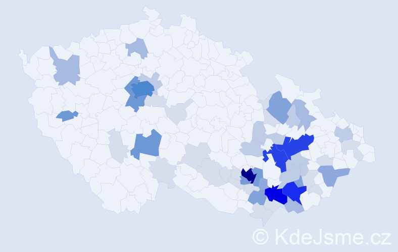 Příjmení: 'Frýbort', počet výskytů 185 v celé ČR