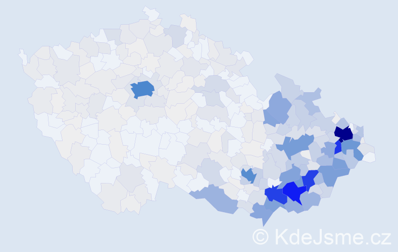 Příjmení: 'Polášek', počet výskytů 3008 v celé ČR