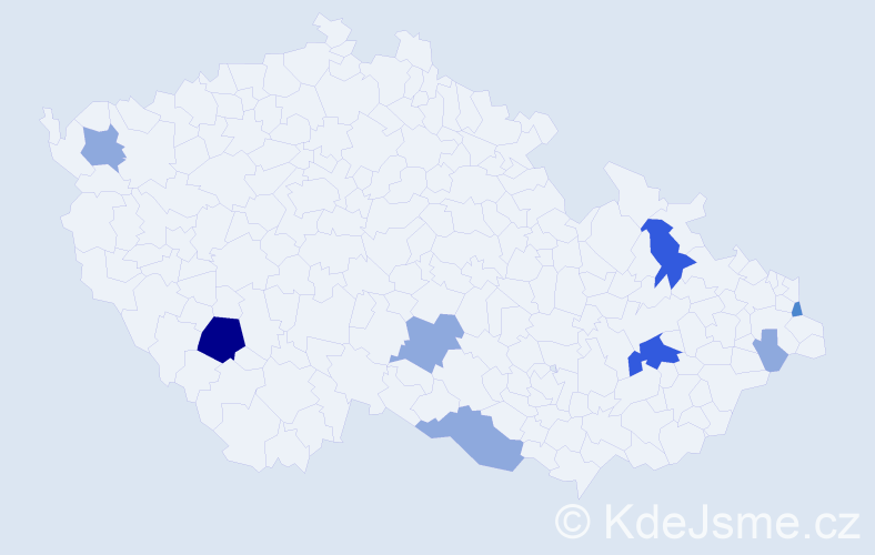 Příjmení: 'Šouc', počet výskytů 17 v celé ČR
