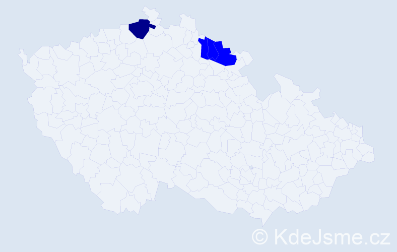 Příjmení: 'Grušák', počet výskytů 5 v celé ČR