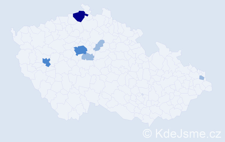 Příjmení: 'Karpenková', počet výskytů 11 v celé ČR