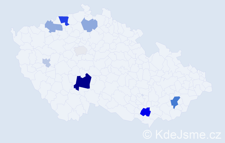 Příjmení: 'Khalil', počet výskytů 19 v celé ČR