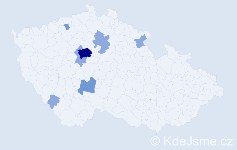 Příjmení: 'Merbs', počet výskytů 16 v celé ČR