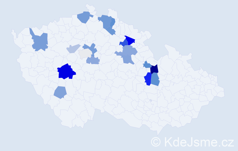 Příjmení: 'Knejfl', počet výskytů 34 v celé ČR