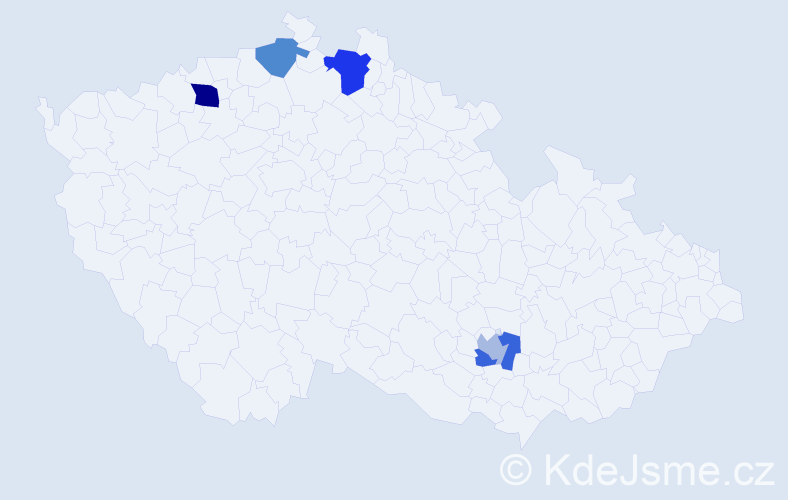 Příjmení: 'Bertel', počet výskytů 7 v celé ČR