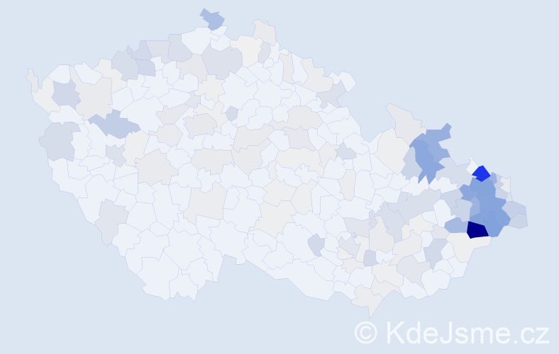 Příjmení: 'Krupová', počet výskytů 789 v celé ČR
