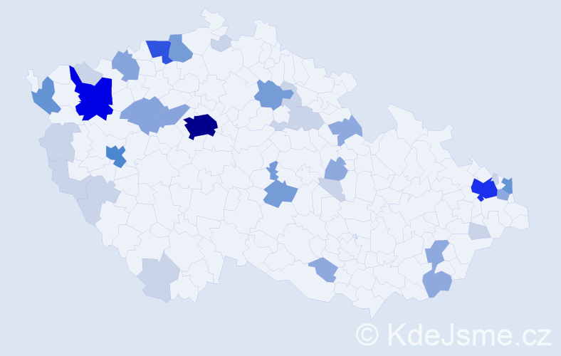 Příjmení: 'Šuleková', počet výskytů 102 v celé ČR
