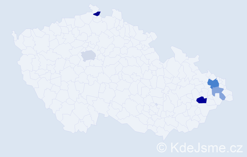 Příjmení: 'Hustopecká', počet výskytů 11 v celé ČR