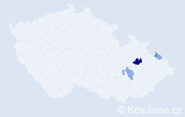 Příjmení: 'Valábková', počet výskytů 7 v celé ČR