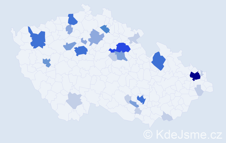 Příjmení: 'Szalay', počet výskytů 80 v celé ČR