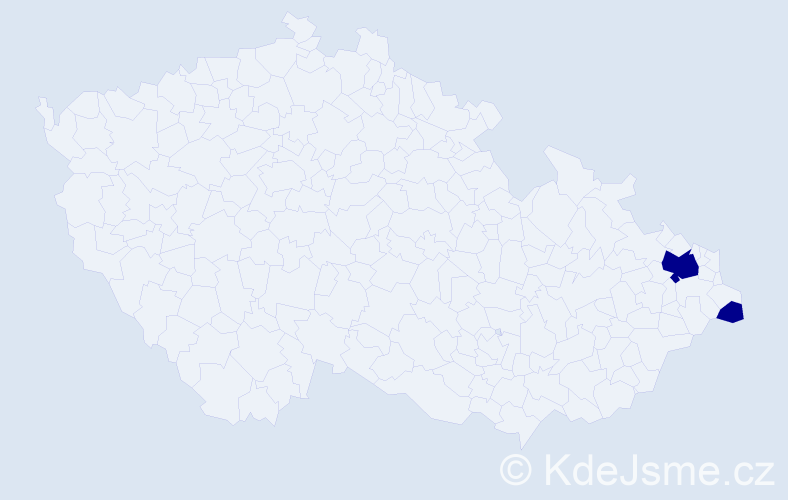 Příjmení: 'Kaniková', počet výskytů 2 v celé ČR