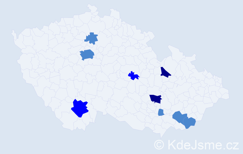 Příjmení: 'Abdullah', počet výskytů 15 v celé ČR