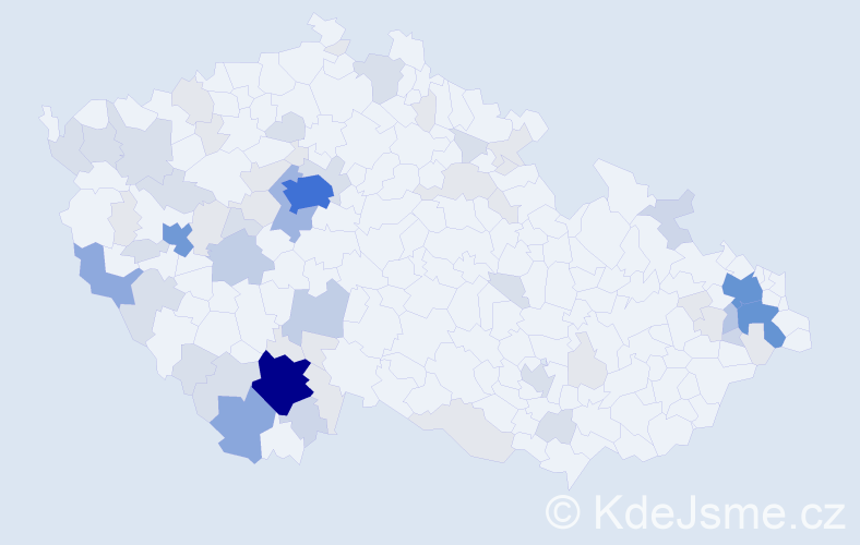 Příjmení: 'Mičan', počet výskytů 210 v celé ČR