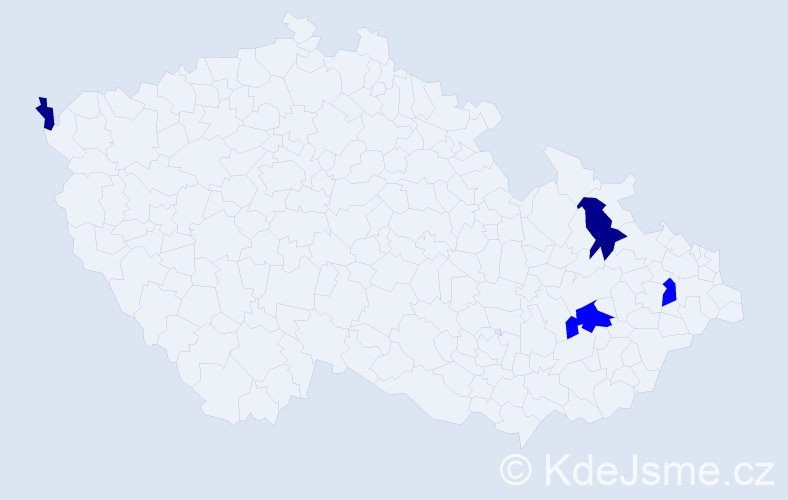 Příjmení: 'Kolimárová', počet výskytů 10 v celé ČR