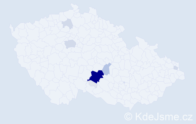 Příjmení: 'Kodys', počet výskytů 44 v celé ČR