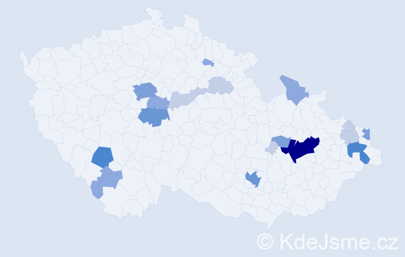 Příjmení: 'Zubal', počet výskytů 51 v celé ČR