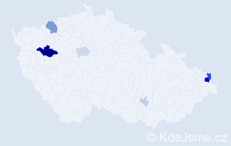 Příjmení: 'Rečičár', počet výskytů 10 v celé ČR