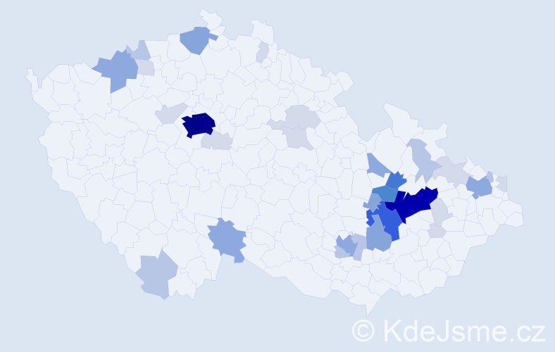 Příjmení: 'Peč', počet výskytů 110 v celé ČR