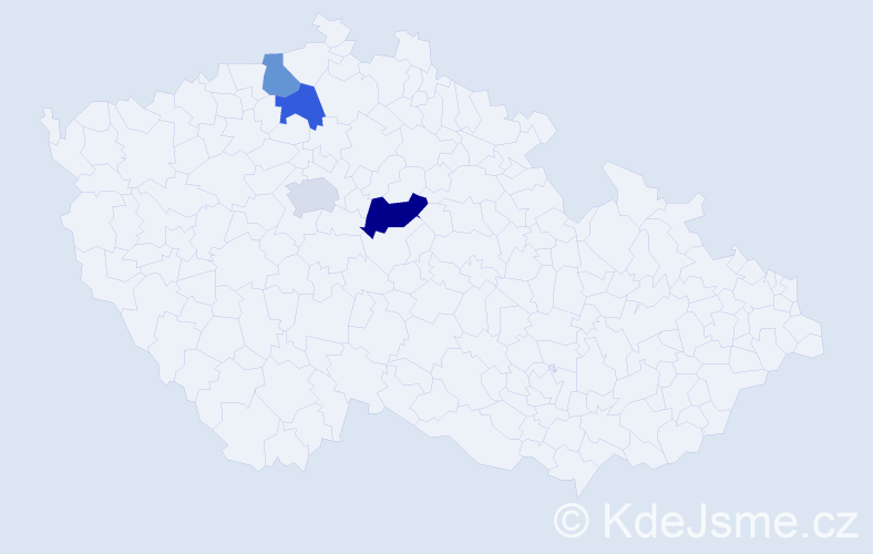 Příjmení: 'Labaiová', počet výskytů 5 v celé ČR