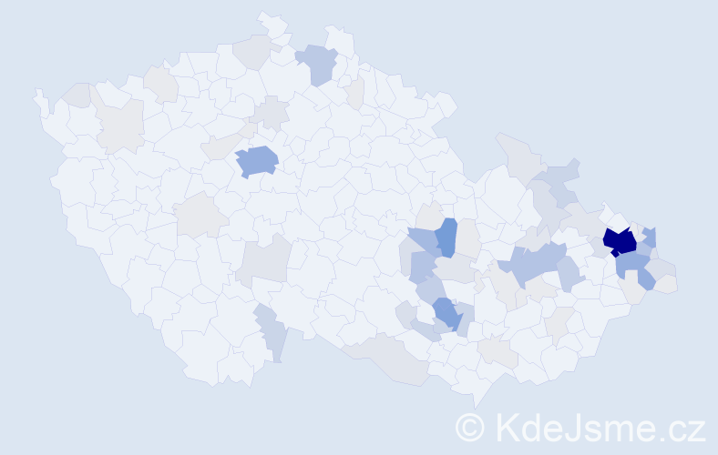 Příjmení: 'Břenková', počet výskytů 279 v celé ČR