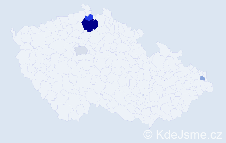 Příjmení: 'Kluba', počet výskytů 8 v celé ČR