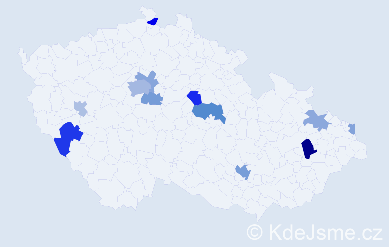 Příjmení: 'Kosar', počet výskytů 23 v celé ČR