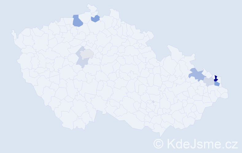 Příjmení: 'Mikšanová', počet výskytů 22 v celé ČR
