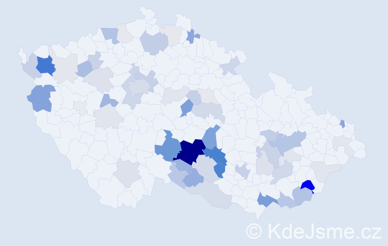 Příjmení: 'Lysý', počet výskytů 194 v celé ČR