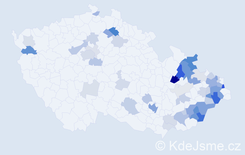 Příjmení: 'Butorová', počet výskytů 142 v celé ČR