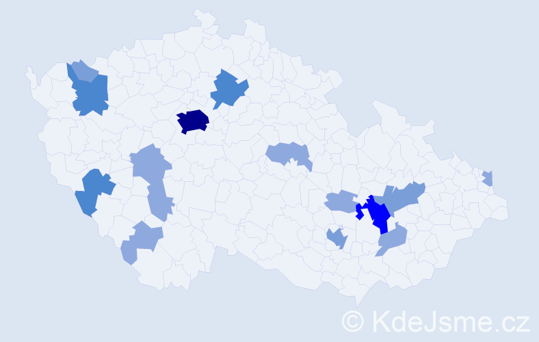 Příjmení: 'Lobodášová', počet výskytů 34 v celé ČR