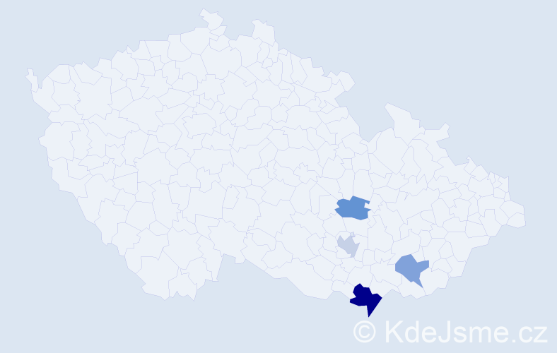 Příjmení: 'Bergauerová', počet výskytů 6 v celé ČR