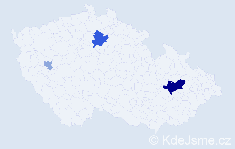 Příjmení: 'Hodúr', počet výskytů 9 v celé ČR