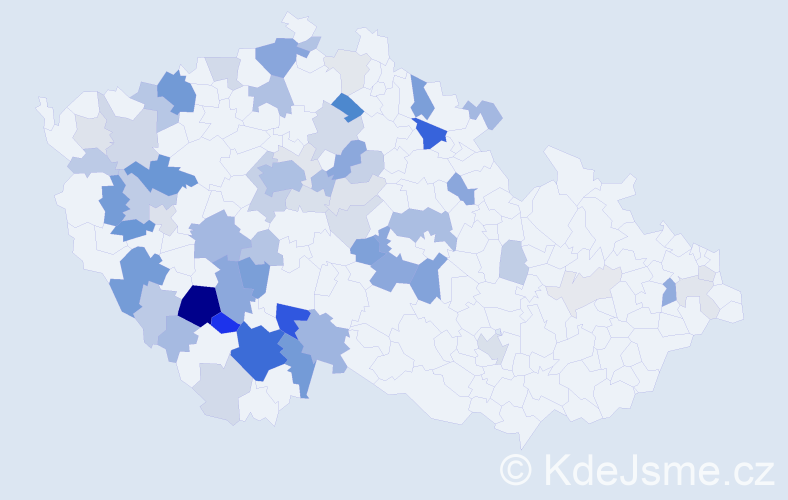 Příjmení: 'Jáchym', počet výskytů 203 v celé ČR