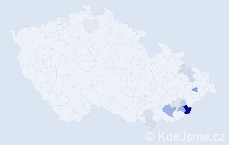 Příjmení: 'Machuča', počet výskytů 41 v celé ČR