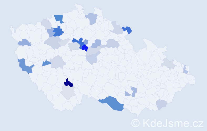 Příjmení: 'Blümlová', počet výskytů 74 v celé ČR