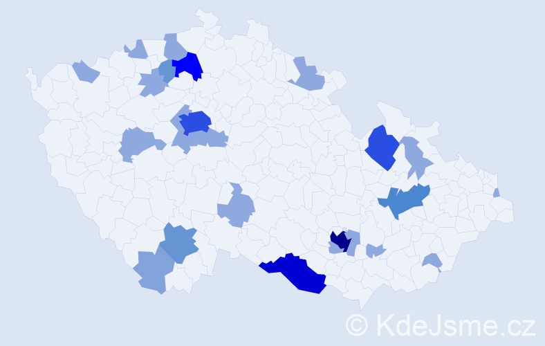 Příjmení: 'Šarayová', počet výskytů 58 v celé ČR