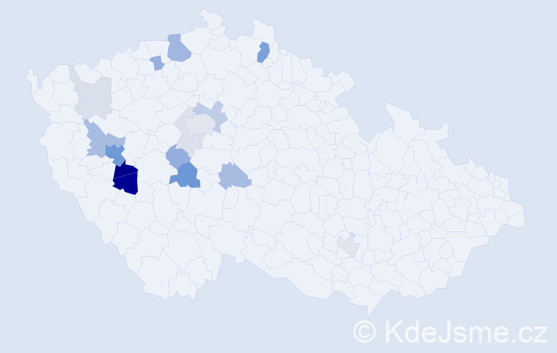 Příjmení: 'Sutnarová', počet výskytů 44 v celé ČR
