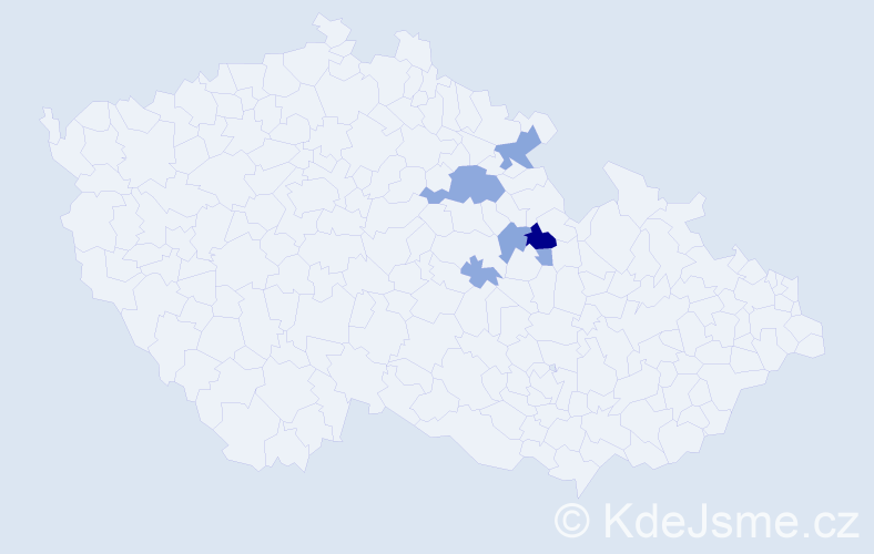 Příjmení: 'Hrabčuková', počet výskytů 16 v celé ČR