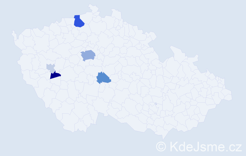 Příjmení: 'Budul', počet výskytů 19 v celé ČR