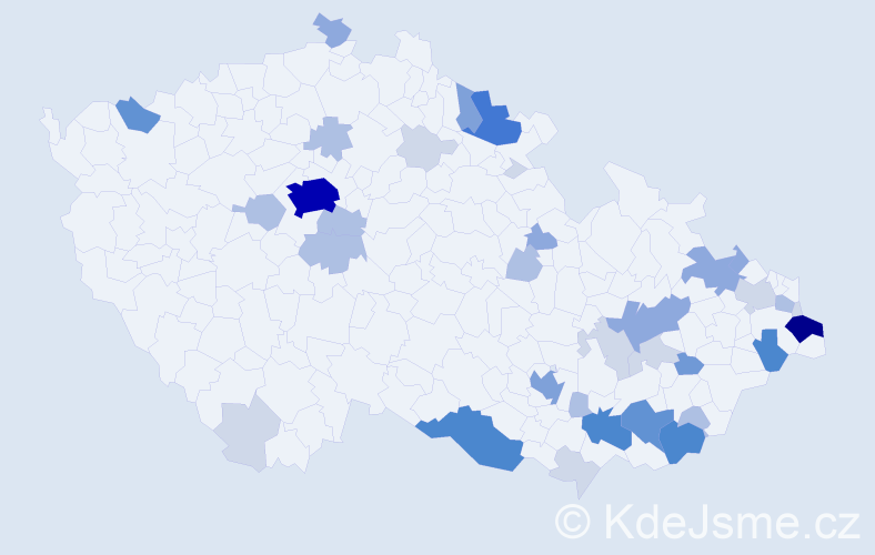 Příjmení: 'Goldmann', počet výskytů 129 v celé ČR