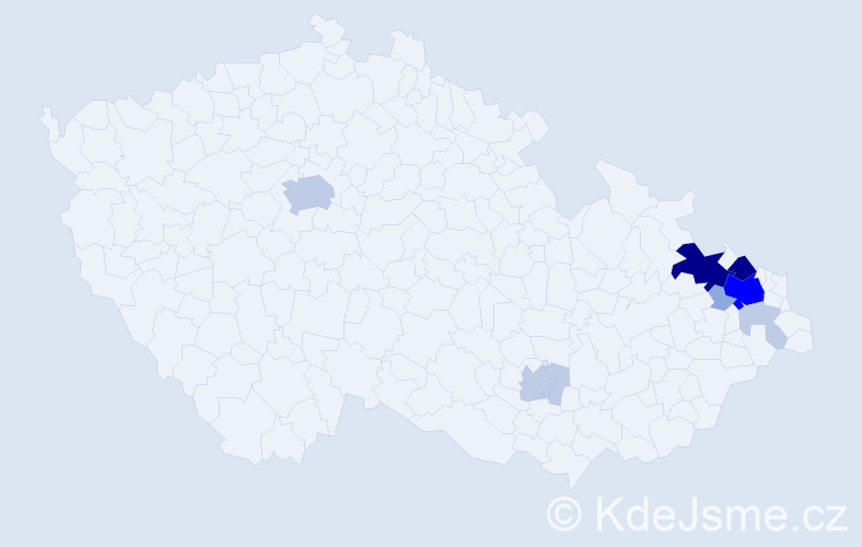 Příjmení: 'Ochvatová', počet výskytů 34 v celé ČR