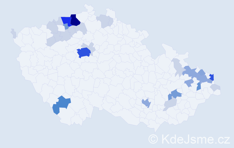 Příjmení: 'Sendrei', počet výskytů 84 v celé ČR