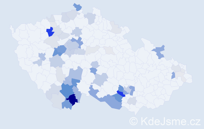 Příjmení: 'Pexa', počet výskytů 218 v celé ČR