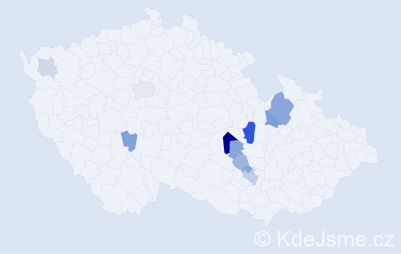 Příjmení: 'Kotinská', počet výskytů 26 v celé ČR