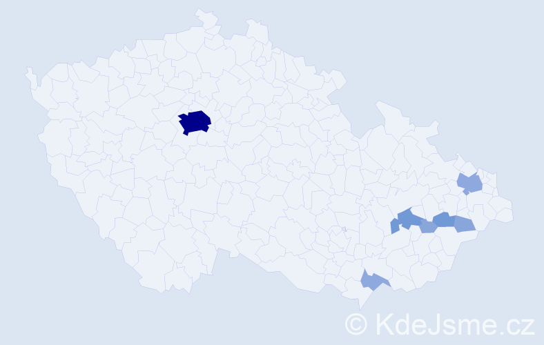 Příjmení: 'Macurek', počet výskytů 21 v celé ČR