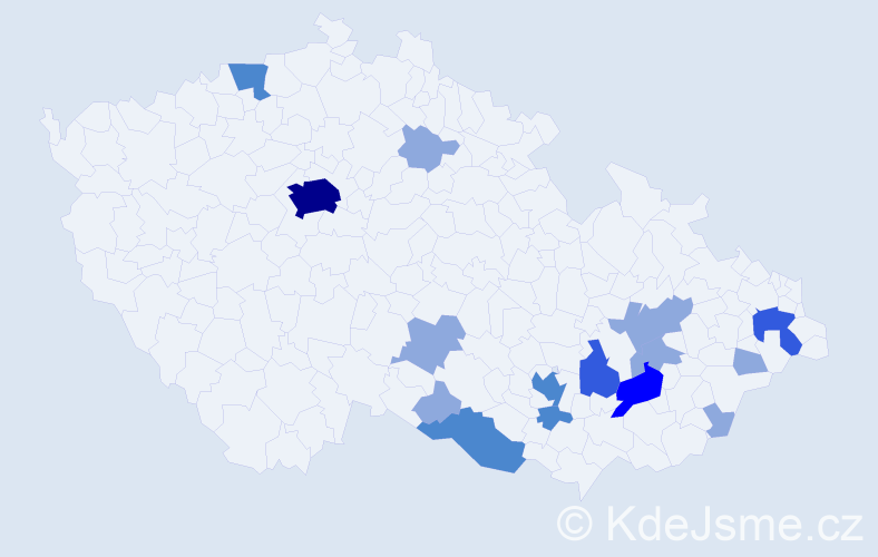 Příjmení: 'Dobíšek', počet výskytů 30 v celé ČR